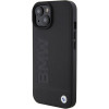 BMW BMHMP15MSLLBK Leather Hot Stamp MagSafe Case for Apple iPhone 15 Plus / 14 Plus, black