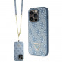 Guess GUHCP15LP4TDSCPB Crossbody 4G Metal Logo Hardcase for Apple iPhone 15 Pro, blue