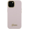 Guess GUHCP15XSMBSLP Silicone Script Metal Logo & Frame Hardcase for Apple iPhone 15 Pro Max, pink