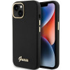 Guess GUHCP15SSMBSLK Silicone Script Metal Logo & Frame Hardcase for Apple iPhone 15 / 14 / 13, black