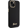 Guess GUHCP15SSMBSLK Silicone Script Metal Logo & Frame Hardcase for Apple iPhone 15 / 14 / 13, black