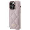 Guess GUHCP15LPSQSQSP Quilted Metal Logo Hardcase for Apple iPhone 15 Pro, pink