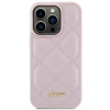 Guess GUHCP15LPSQSQSP Quilted Metal Logo Hardcase for Apple iPhone 15 Pro, pink