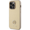 Guess GUHCP15LPS4DGPD PU 4G Strass Metal Logo Case for Apple iPhone 15 Pro, gold
