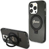 Guess GUHMP15LHRSGSK Ring Stand Script Glitter MagSafe Hardcase for Apple iPhone 15 Pro, Black