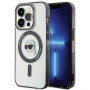 Karl Lagerfeld KLHMP15LHKHNOTK IML Karl's Head MagSafe Hardcase for Apple iPhone 15 Pro, Transparent