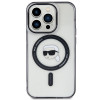 Karl Lagerfeld KLHMP15LHKHNOTK IML Karl's Head MagSafe Hardcase for Apple iPhone 15 Pro, Transparent