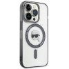 Karl Lagerfeld KLHMP15LHKHNOTK IML Karl's Head MagSafe Hardcase for Apple iPhone 15 Pro, Transparent