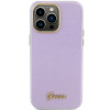 Guess GUHCP15XPGMCSL Glitter Glossy Script Hardcase for Apple iPhone 15 Pro Max, Lilac