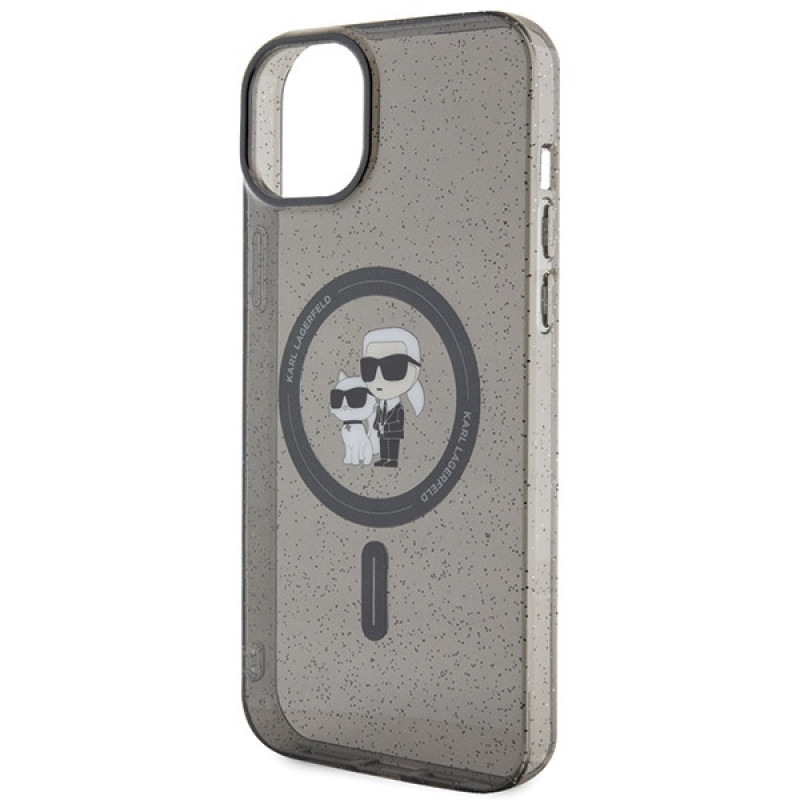 Karl Lagerfeld KLHMP15SHGKCNOK Karl&Choupette Glitter MagSafe Hardcase for Apple iPhone 15, Black