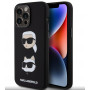 Karl Lagerfeld KLHCP15XSDHKCNK Liquid Silicone Karl and Choupette Heads Case for Apple iPhone 15 Pro Max, Black