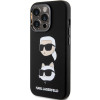 Karl Lagerfeld KLHCP15XSDHKCNK Liquid Silicone Karl and Choupette Heads Case for Apple iPhone 15 Pro Max, Black