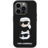 Karl Lagerfeld KLHCP15XSDHKCNK Liquid Silicone Karl and Choupette Heads Case for Apple iPhone 15 Pro Max, Black