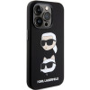 Karl Lagerfeld KLHCP15XSDHKCNK Liquid Silicone Karl and Choupette Heads Case for Apple iPhone 15 Pro Max, Black