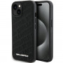 Karl Lagerfeld KLHCP15SPQKPMK Quilted K Pattern Hardcase for Apple iPhone 15, Black