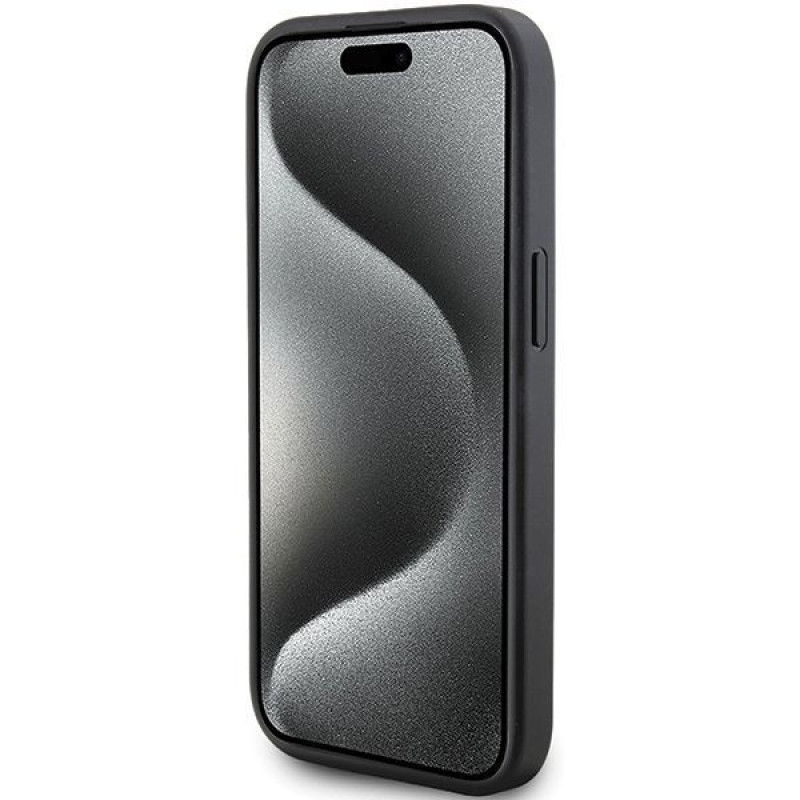Karl Lagerfeld KLHCP15SPQKPMK Quilted K Pattern Hardcase for Apple iPhone 15, Black