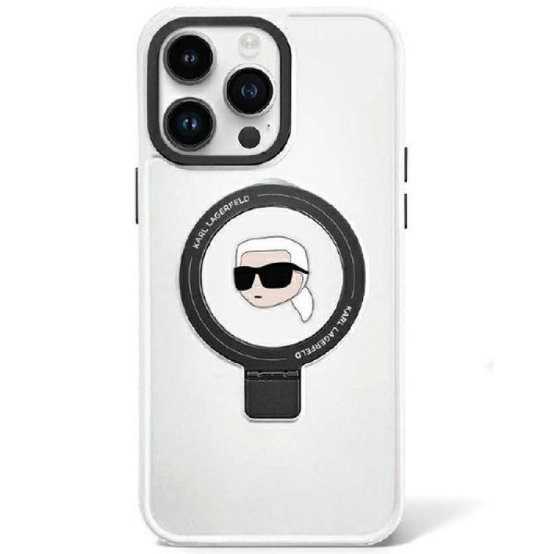 Karl Lagerfeld KLHMP15LHMRSKHH Ring Stand Karl Head MagSafe Hardcase for Apple iPhone 15 Pro