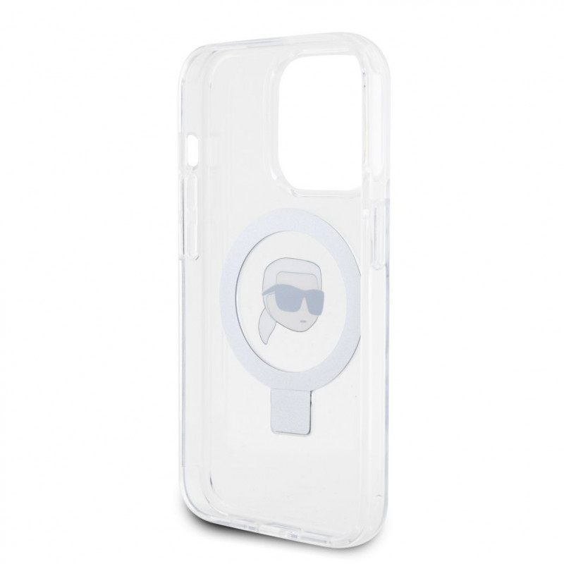 Karl Lagerfeld KLHMP15LHMRSKHH Ring Stand Karl Head MagSafe Hardcase for Apple iPhone 15 Pro