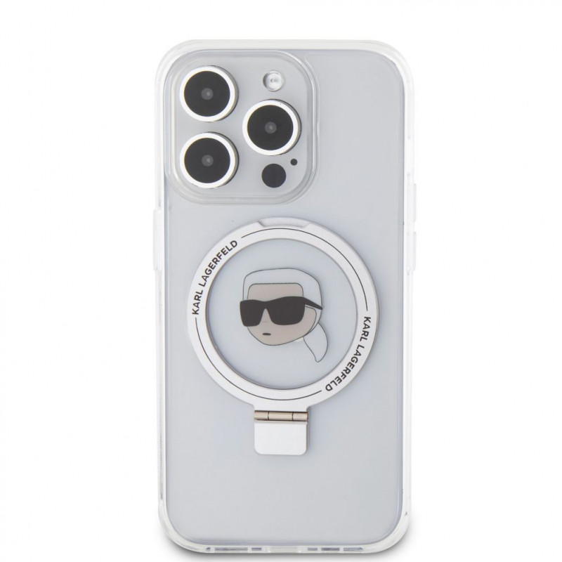 Karl Lagerfeld KLHMP15LHMRSKHH Ring Stand Karl Head MagSafe Hardcase for Apple iPhone 15 Pro