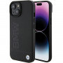 BMW BMHCP15MSLLBK Leather Hot Stamp Hardcase for Apple iPhone 15 Plus / 14 Plus, Black