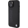 BMW BMHCP15MSLLBK Leather Hot Stamp Hardcase for Apple iPhone 15 Plus / 14 Plus, Black