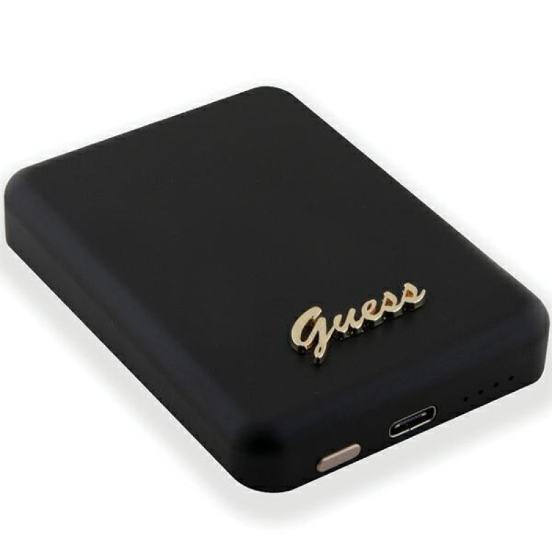 Guess GUPBM3ALGSGK Powerbank 3000 mAh, 5 W, MagSafe Metal Script Logo, Black