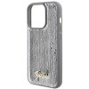 Guess GUHCP15LPSFDGSS Sequin Script Metal Hardcase for Apple iPhone 15 Pro, Silver