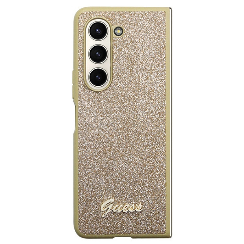 Guess GUHCZFD5HGGSHD Glitter Script Hardcase for Samsung Galaxy Z Fold5, Gold