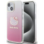 Hello Kitty HKHCP15SHDGKEP IML Gradient Electrop Kitty Head Hardcase for Apple iPhone 15 6.1", Pink