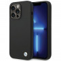 BMW BMHCP15LSILBK Apple iPhone 15 Pro Silicone Metal Logo case, black