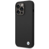 BMW BMHCP15LSILBK Apple iPhone 15 Pro Silicone Metal Logo case, black