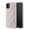 Karl Lagerfeld KLHCN61PQDSMGP Apple iPhone 11 / XR hardcase Diagonal Quilted Script, pink