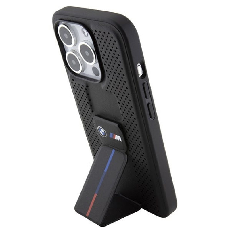 BMW BMHCP15LGSPPRK Apple iPhone 15 Pro hardcase Grip Stand Smooth & Perforated, black