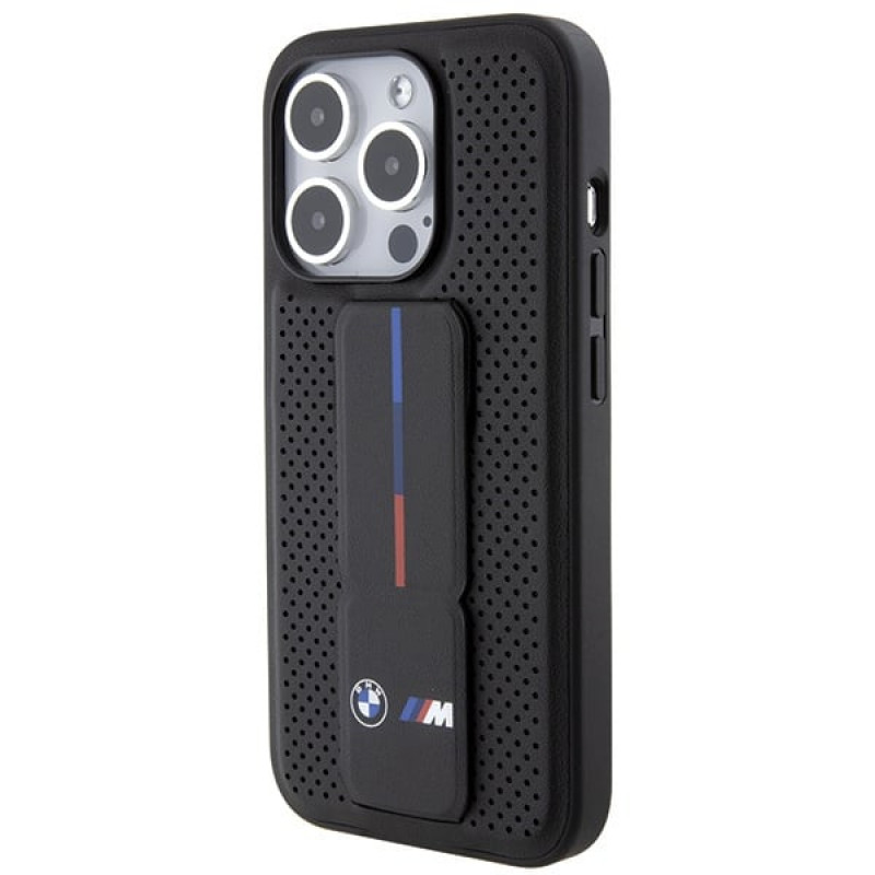 BMW BMHCP15LGSPPRK Apple iPhone 15 Pro hardcase Grip Stand Smooth & Perforated, black