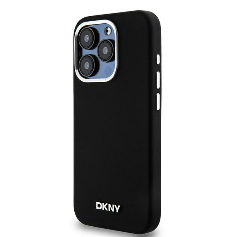 DKNY Apple iPhone 15 Pro hardcase Liquid Silicone Small Metal Logo MagSafe, black