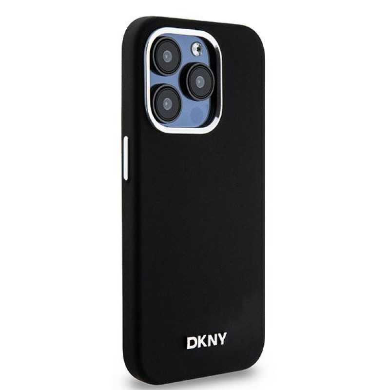 DKNY Apple iPhone 15 Pro hardcase Liquid Silicone Small Metal Logo MagSafe, black