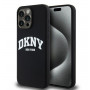 DKNY Apple iPhone 15 Pro Max hardcase Liquid Silicone White Printed Logo MagSafe, black
