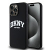 DKNY Apple iPhone 15 Pro Max hardcase Liquid Silicone White Printed Logo MagSafe, black