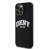 DKNY Apple iPhone 15 Pro Max hardcase Liquid Silicone White Printed Logo MagSafe, black