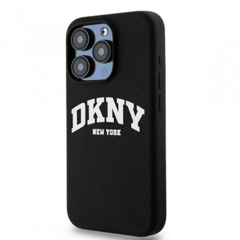 DKNY Apple iPhone 14 Pro hardcase Liquid Silicone White Printed Logo MagSafe, black