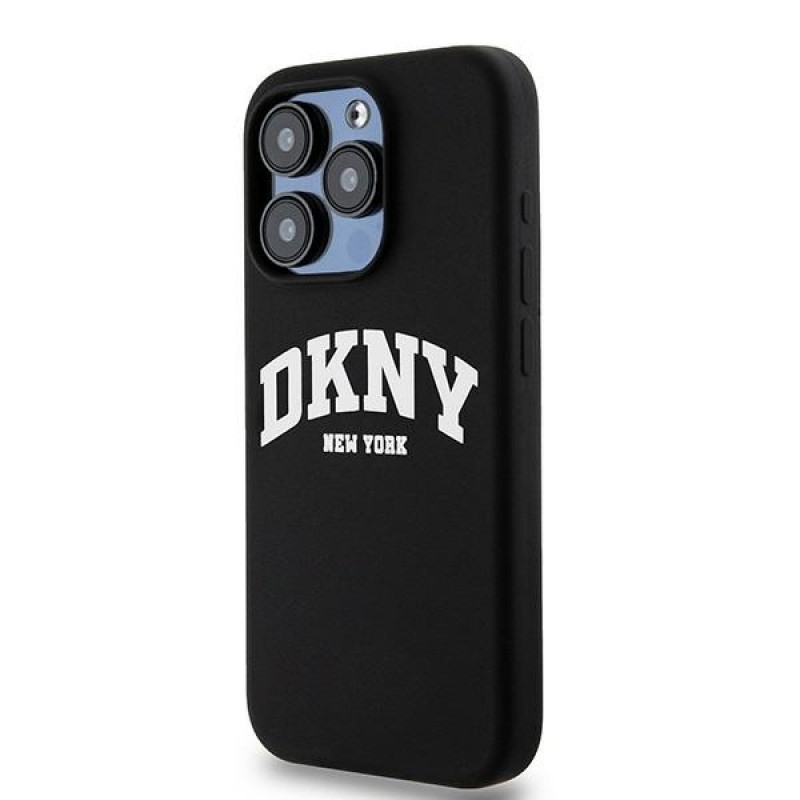 DKNY Apple iPhone 14 Pro hardcase Liquid Silicone White Printed Logo MagSafe, black