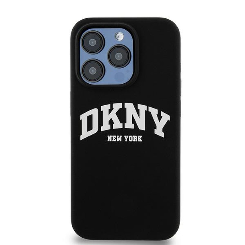 DKNY Apple iPhone 14 Pro hardcase Liquid Silicone White Printed Logo MagSafe, black