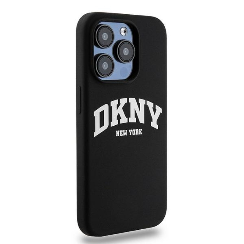 DKNY Apple iPhone 14 Pro hardcase Liquid Silicone White Printed Logo MagSafe, black