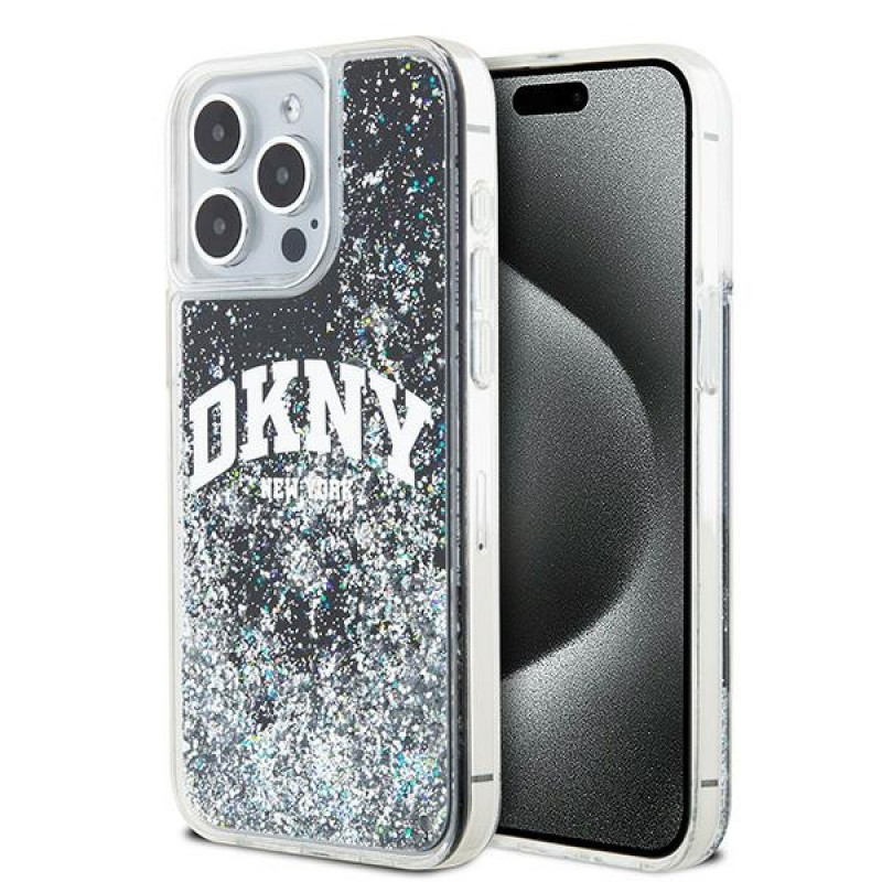 DKNY Apple iPhone 15 Pro Max hardcase Liquid Glitter Big Logo, black