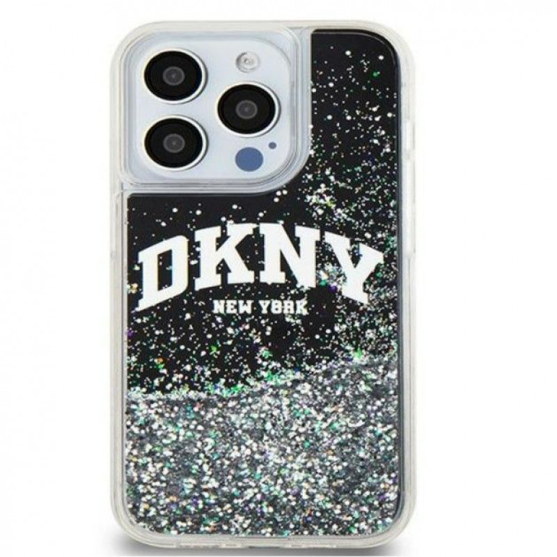 DKNY Apple iPhone 15 Pro Max hardcase Liquid Glitter Big Logo, black