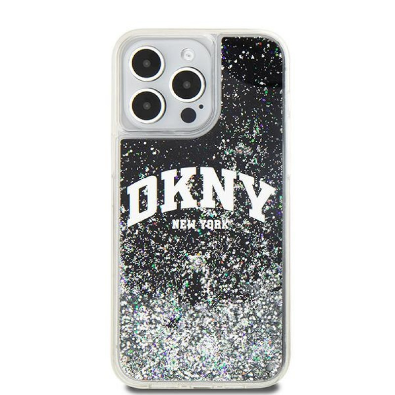 DKNY Apple iPhone 15 Pro Max hardcase Liquid Glitter Big Logo, black