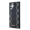 DKNY Leather Checkered Mono Pattern MagSafe Case for Samsung Galaxy S24 Ultra, black