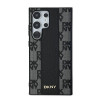 DKNY Leather Checkered Mono Pattern MagSafe Case for Samsung Galaxy S24 Ultra, black