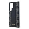 DKNY Leather Checkered Mono Pattern MagSafe Case for Samsung Galaxy S24 Ultra, black