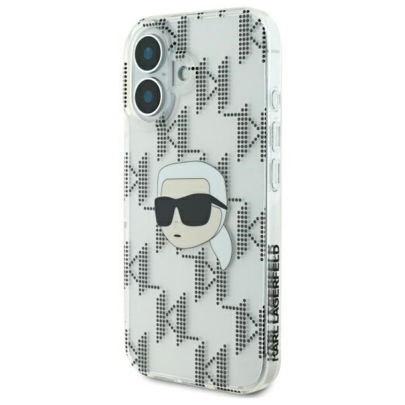 Karl Lagerfeld Apple iPhone 16 hardcase IML Karl Head Electroplated, transparent